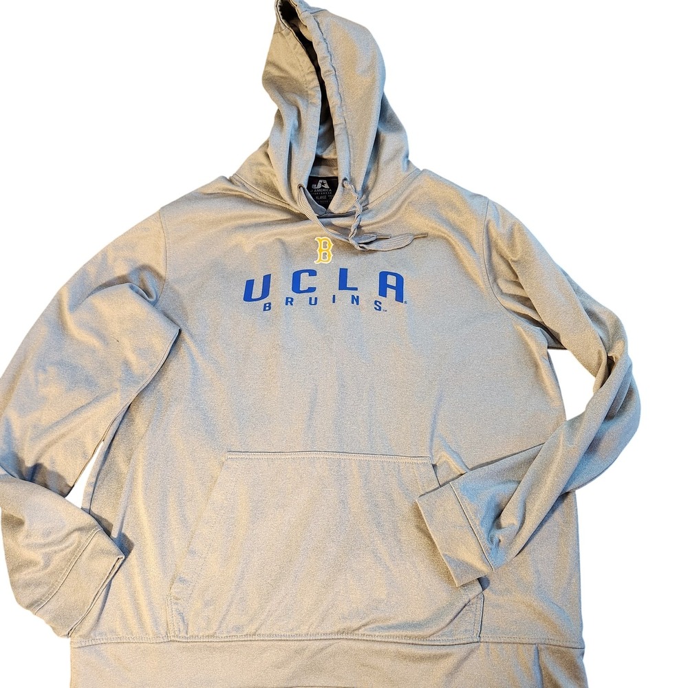UCLA Bruins Hoodie Mens XL Gray NCAA Basketball Pullover Sweatshirt Polyester